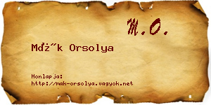 Mák Orsolya névjegykártya
